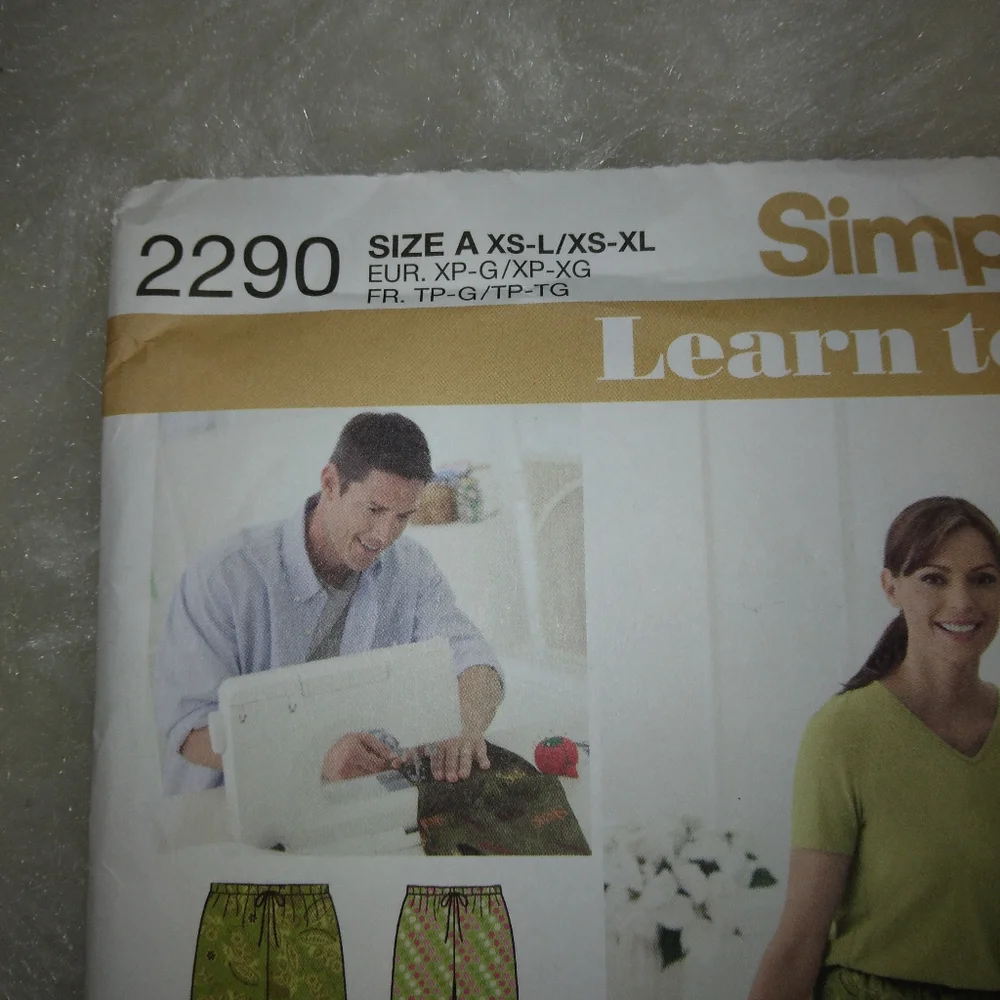 SIMPLICITY 2290 Lounge Pants, Learn to Sew, child, teen adult sizing.
